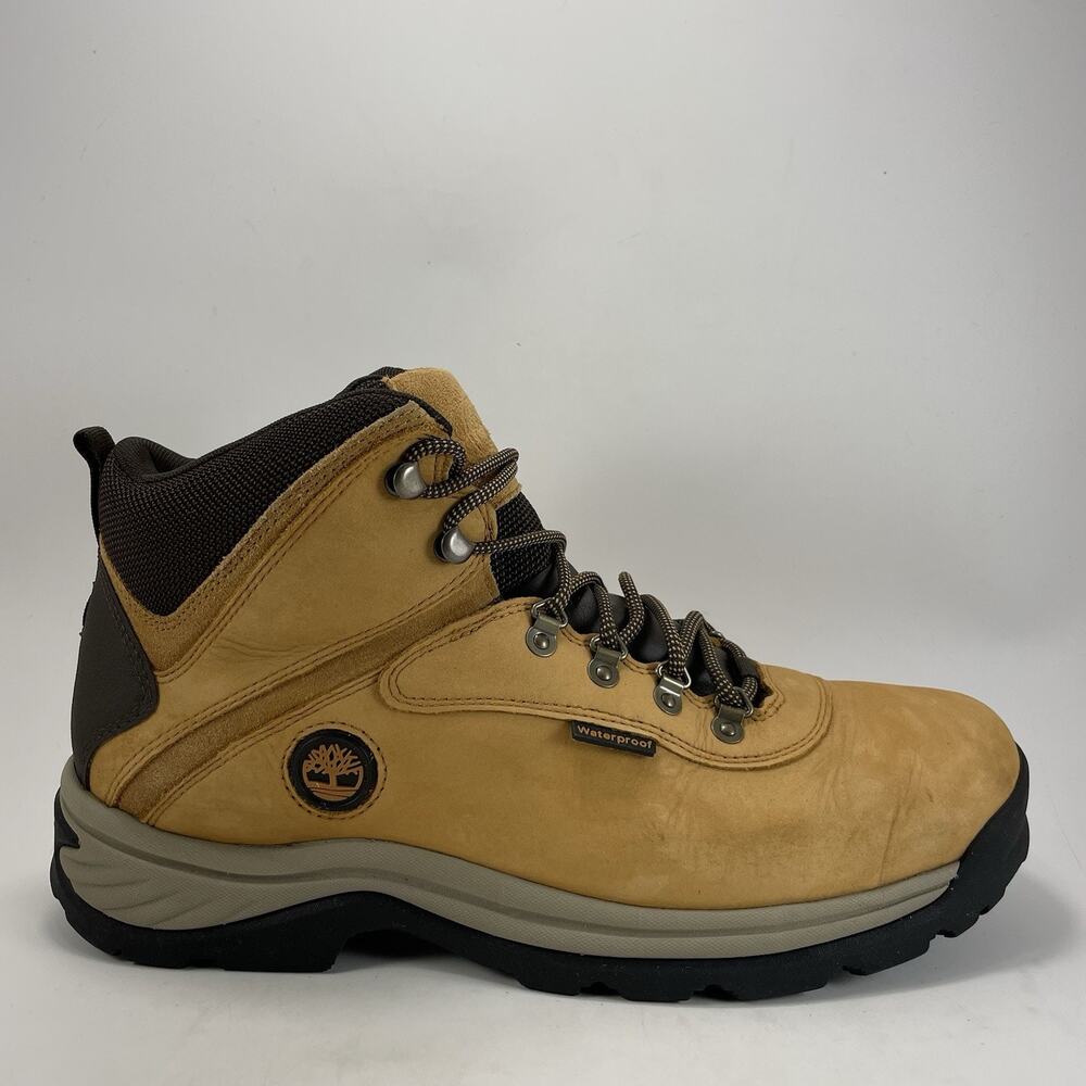 Timberland White Ledge Waterproof Mid Mens Size 12 Wheat Nubuck Leather Boots